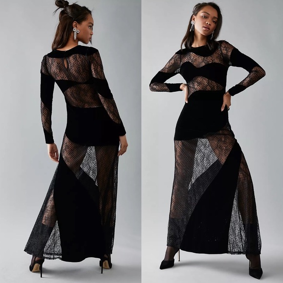 For Love and Lemons Carolyn Maxi Dress in Black Small - Picture 3 of 15